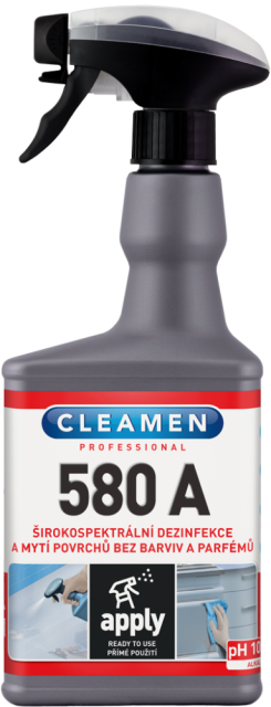 CLEAMEN 580 A širokospektrálna dezinfekcia bez vône, rozprašovač, 550 ml_1