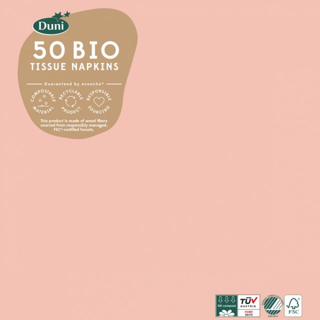 Obrúsky Tissue Duni 40 x 40 cm Mellow Rose - 3-vrstvové [50 ks]_2