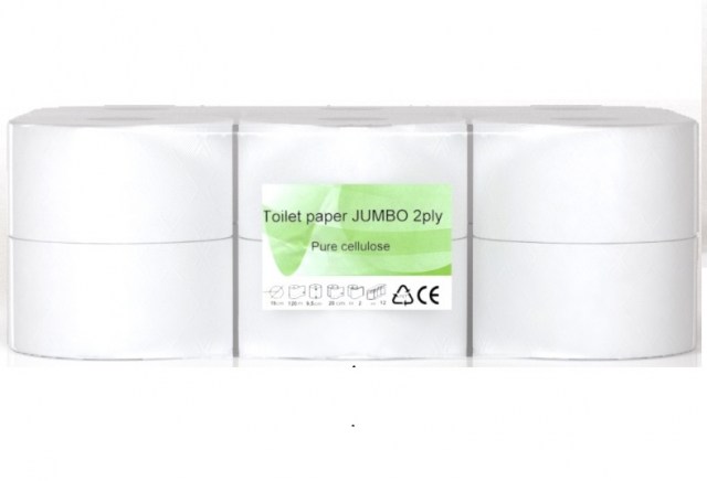 Toaletný papier Jumbo 2-vrstvový - tissue, priemer 19 cm (12 ks)_1