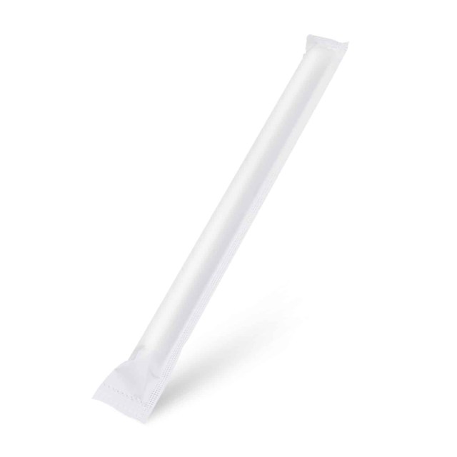 Slamka papierová biela JUMBO O12mm x 23cm jednotlivo balená [100 ks]   nahrada 40999_1