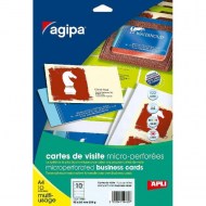 Vizitkový papier 90x50,8mm Agipa A4 s mikroperforáciou 200g 50 hárkov_1