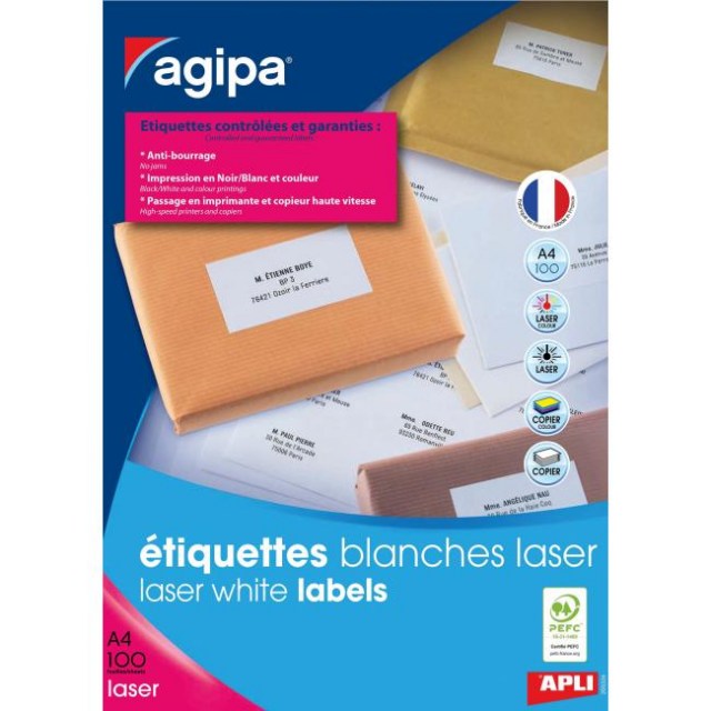Etikety laser 52,5x29,7mm Agipa A4 100 hárkov_1