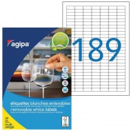 Etikety univerzálne odnímateľné 25,4x10mm Agipa A4 25 hárkov_1