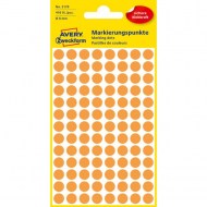 Etikety kruhové 8mm Avery neónovo oranžové_1