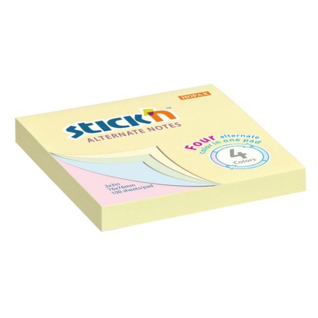 Samolepiaci bloček 76x76mm mix pastelových farieb_1