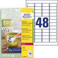 Etikety polyesterové 45,7x21,2mm Avery A4 biele odnímateľné 20 hárkov_1