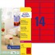 Etikety Avery odnímateľné 99,1x38,1 mm neónové červené_1