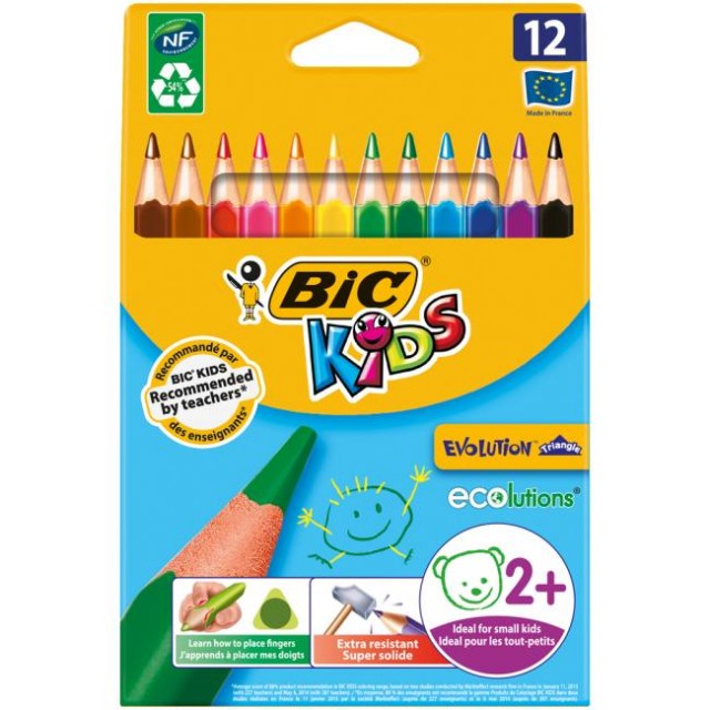 Farbičky BIC trojhranné odolné voči lámaniu 12ks_1