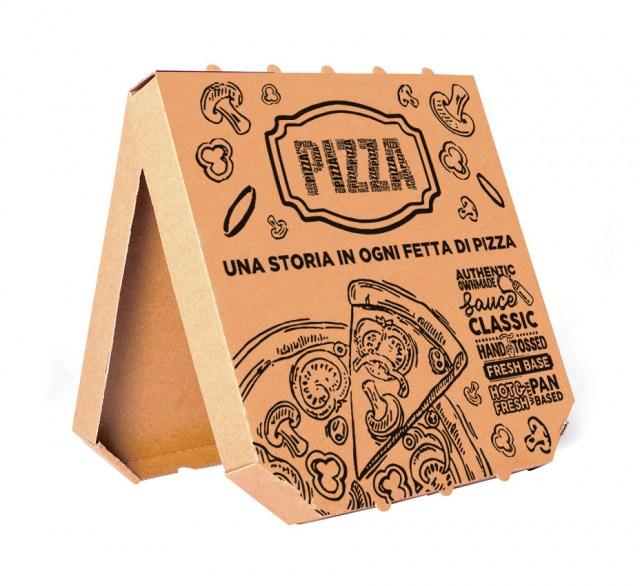 Krabica na pizzu z vlnitej lepenky 33 x 33 x 3 cm [100 ks]  WGO - BEST, lepšia pevnosť_1