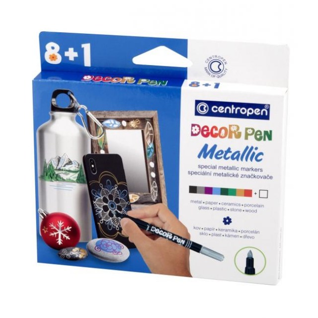Sada Centropen 2737 Decor pen metallic 8+1ks_1