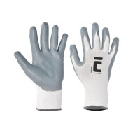Rukavice nylon/úplet/nitril BABBLER, sivé/biele, veľ. 9/L_1