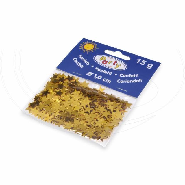 Konfeta lesklá (PET) Hviezdy zlatá O10mm 15g [1 bal]_2