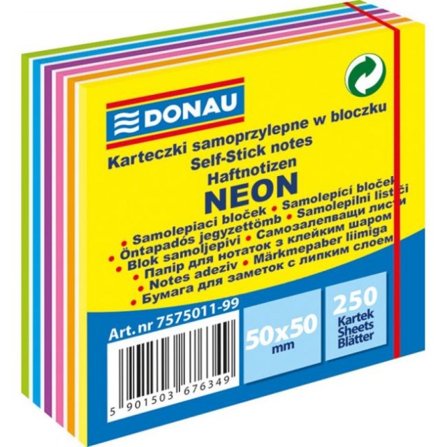Bloček Donau v 6 neónových farbách 50x50mm 250l_1