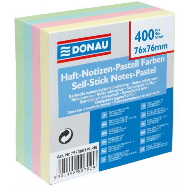 Bloček Donau pastelové farby 76x76mm_1