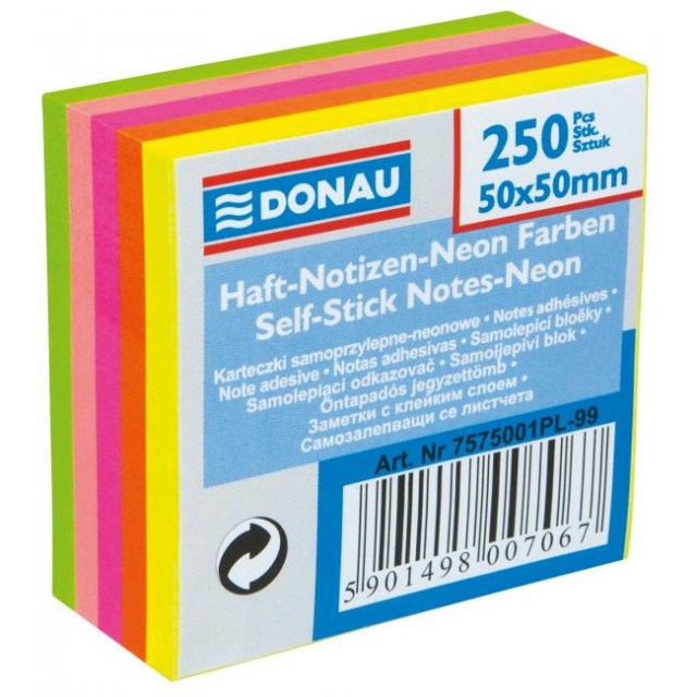 Bloček Donau v 5 neónových farbách 50x50mm_1