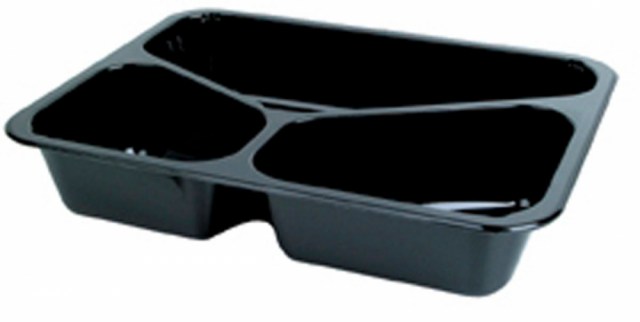 DUNI Zatavovacia miska (menubox) cpet čierna 3-dielna 225 × 175x43 mm [300 ks]_1