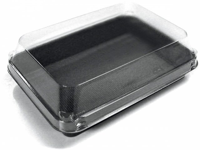 Krabička Lunch PS Black/Transparent 185x134x54 mm [200 ks]_1