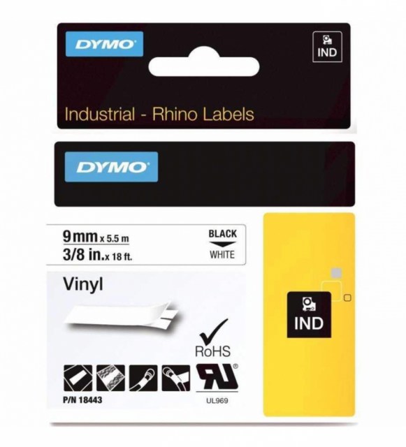 Flexibilná vinylová páska Dymo Rhino 9mm biela/čierna_1