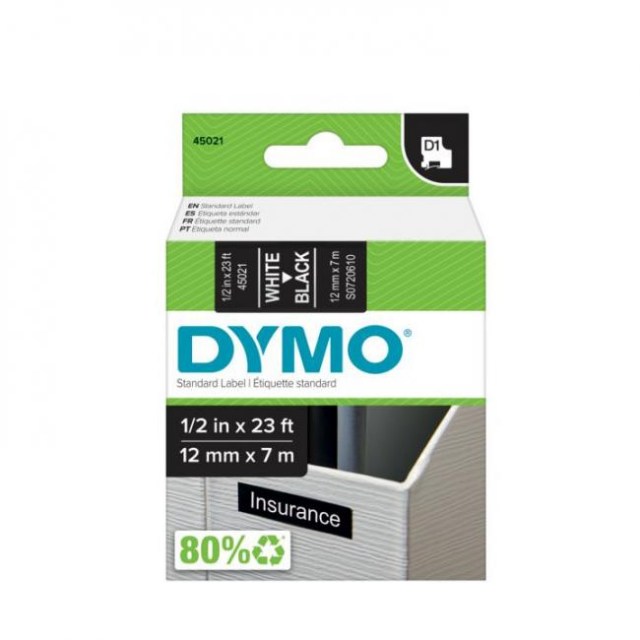 Samolepiaca páska Dymo D1 12 mm čierna/biela_1