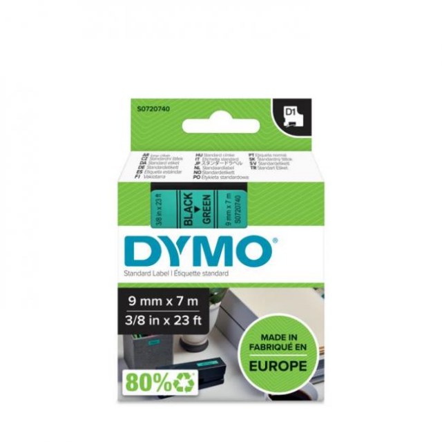 Samolepiaca páska Dymo D1 9 mm zelená/čierna_1