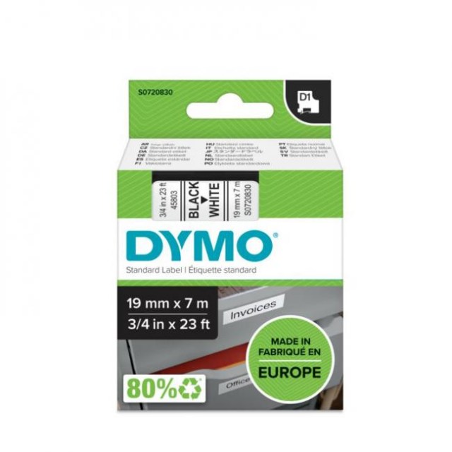 Samolepiaca páska Dymo D1 19 mm biela/čierna_1