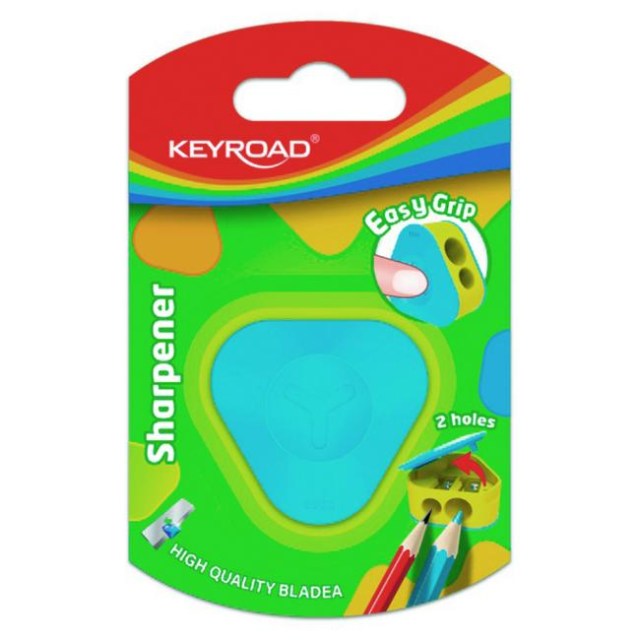 Strúhadlo KEYROAD plastové s dvomi otvorm blister mix farieb_1