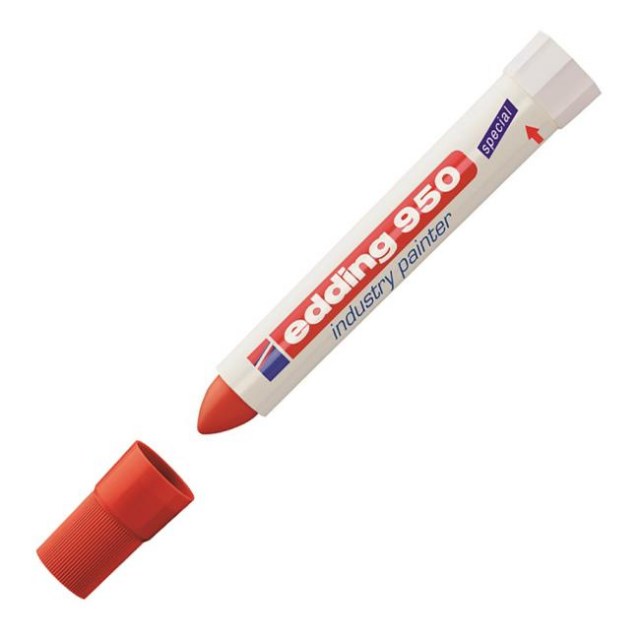Priemyselný voskový popisovač edding 950 červený_1