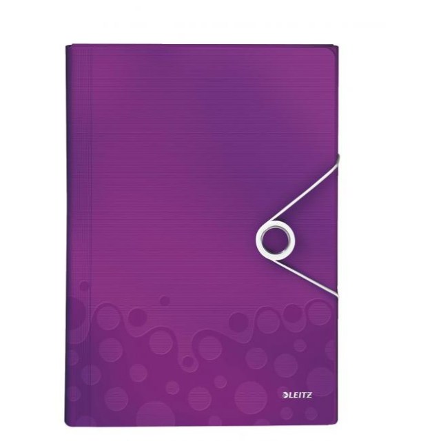 Aktovka plastová s priehradkami Leitz WOW purpurová_1