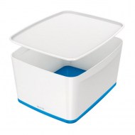 Úložný box s vekom Leitz MyBox, veľkosť L biela/modrá_1