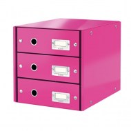 Zásuvkový box Leitz Click & Store 3 zásuvky metalická ružová_1