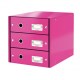 Zásuvkový box Leitz Click & Store 3 zásuvky metalická ružová_1