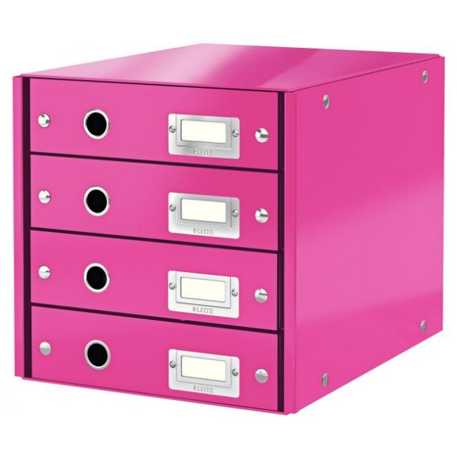 Zásuvkový box Leitz Click & Store 4 zásuvky ružový_1