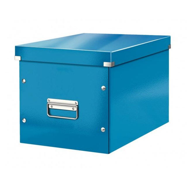 Štvorcová škatuľa Click & Store A4 metalická modrá_1