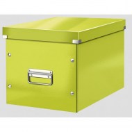 Štvorcová škatuľa Click & Store A4 metalická zelená_1