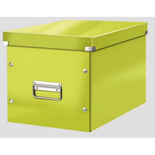 Štvorcová škatuľa Click & Store A4 metalická zelená_1