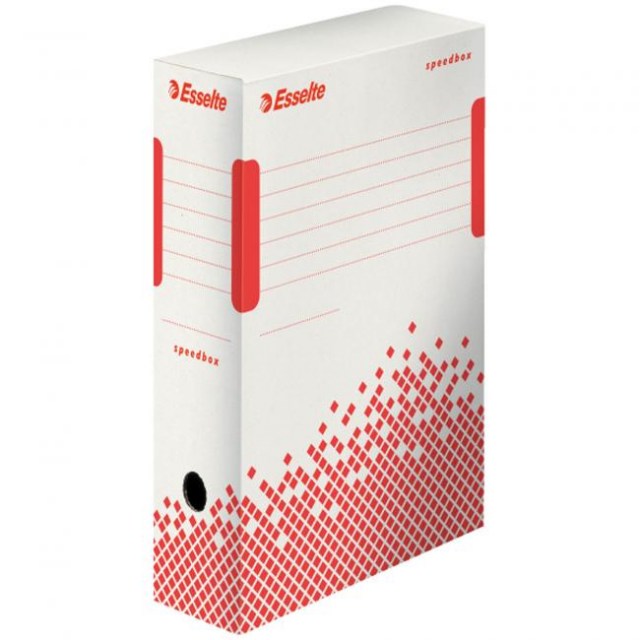 Archívny box Esselte Speedbox 100mm biely/červený_1