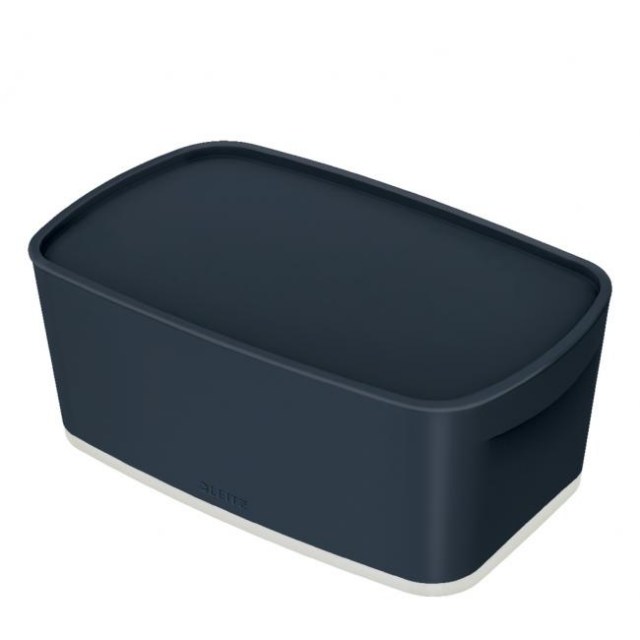 Úložný box s vekom Leitz MyBox, veľkosť S zamatový šedý_1