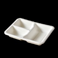 Miska 3-dielna z cukrovej trstiny [50 ks] - 240 x 182 x 38 mm - č.23 DOPREDAJ_1