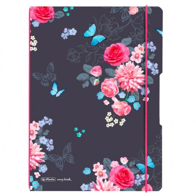 Zošit Herlitz my.book Flex Ladylike A4 2x40 listov linajkový štvorčekový PP Kvety_1