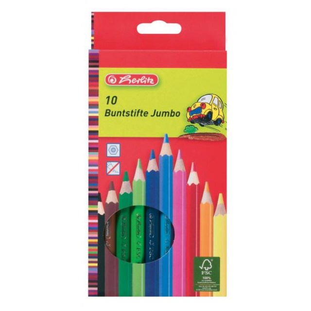 Farbičky Herlitz Jumbo šesťhranné 10 farieb_1