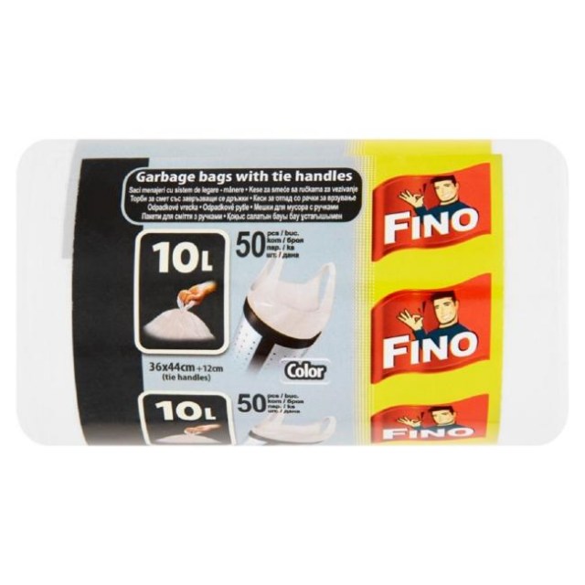 Vrecia zaväzovacie FINO Color 10 l, 6 mic., 36 x 44 cm, biele (50 ks)_1