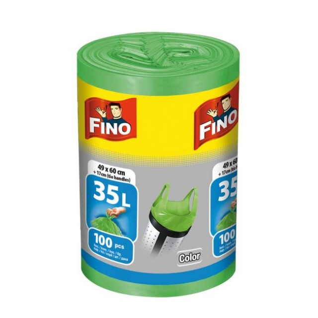 Vrecia zaväzovacie FINO Color 35 l, 8 mic., 49 x 60 cm, zelené (100 ks)_1