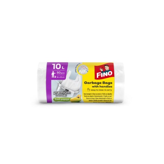 Vrecia zaväzovacie s ušami FINO Premium aromatic 10 l, 6 mic., 36 x 44 cm, biele (50 ks)_1
