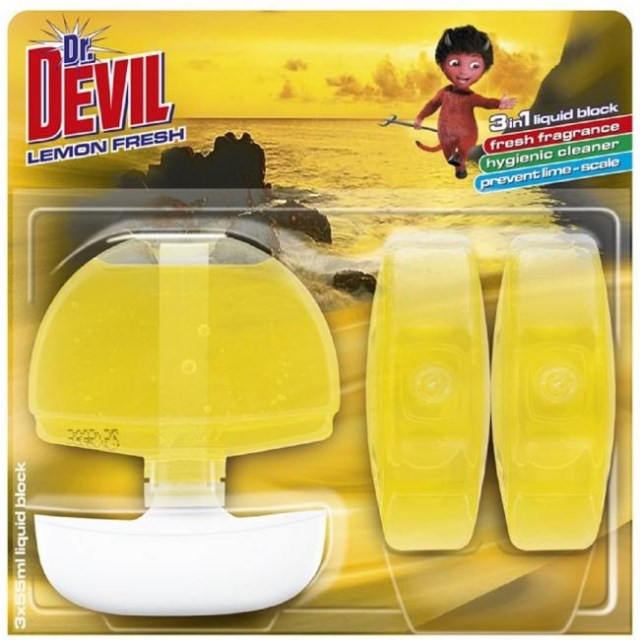 Dr. Devil WC záves gél 3 x 55 ml Lemon Fresh_1
