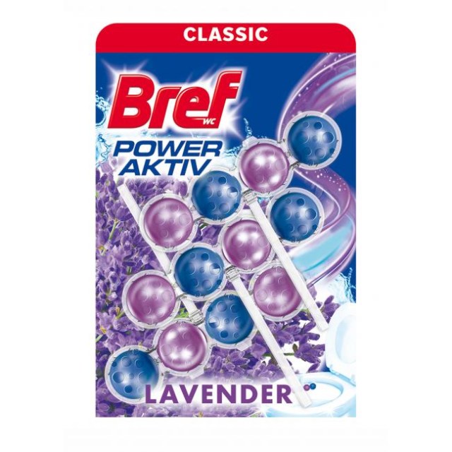 Bref Power Aktiv WC závesný blok tuhý 3x50g Levanduľa_1