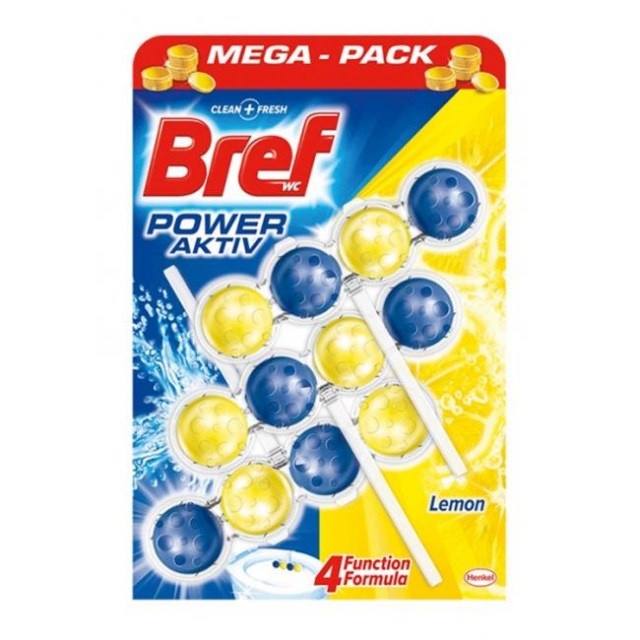 Bref Power Aktiv WC závesný blok tuhý 3x50g Citrón_1