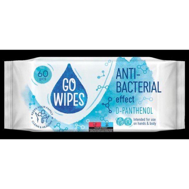 Vlhčené utierky GoWipes antibakteriálne  s vitamínovým komplexom (A,C,E a D-panthenol) 60k