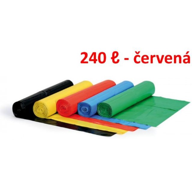 Vrece 240 l 80 mic. 100 x 125 cm, červené (1ks)_1