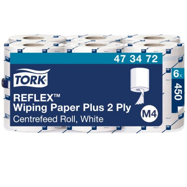 Papierové utierky so stred. odvíjaním 2-vrstv. TORK Reflex Midi biele M4, návin 150,75 m (