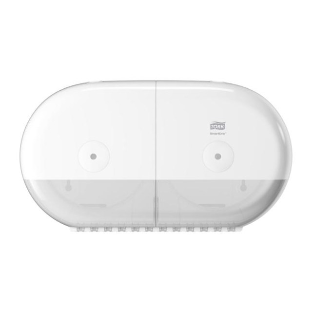 Zásobník Tork SmartOne® mini dvojitý na toaletný papier v kotúči, biely_1